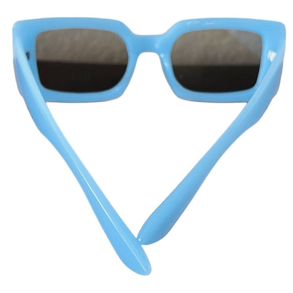 Sunglasses  Blue color smooth plain square light tint edc baddie  cottagecore - Picture 8 of 14
